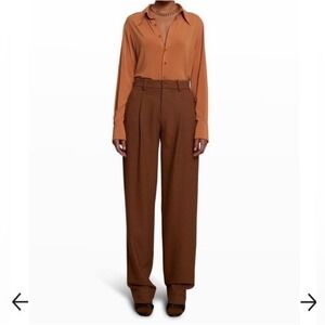 A.L.C. Nielson Pants‎ Women's 8 Pleated Trousers Straight Leg Brown Work Office